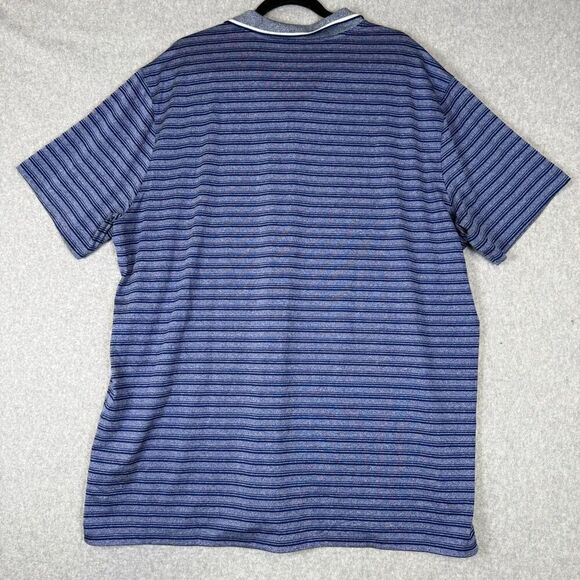 Nike Mens Size XXL Dri Fit Athletic Pullover Polo Blue Stripe Short Sleeves - Picture 7 of 8